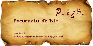 Pacurariu Áhim névjegykártya